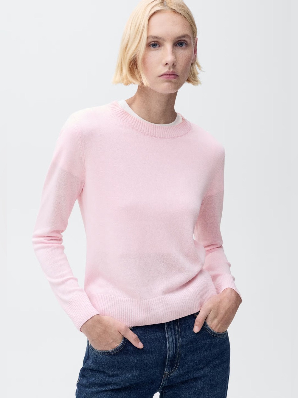 Mango Pink linen-blend knitted sweater NWT
